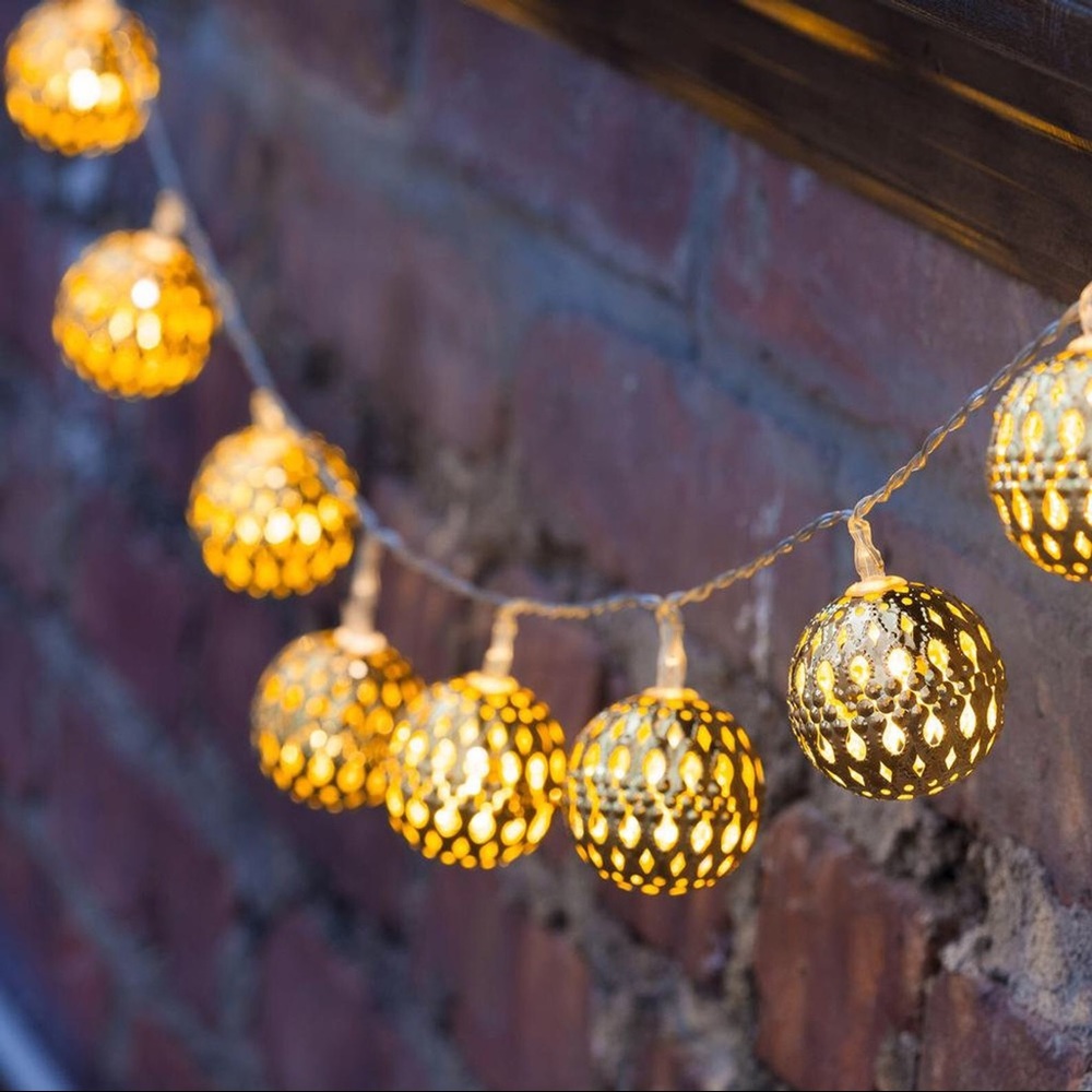 10-Light Globe LED Fairy String Lights LED